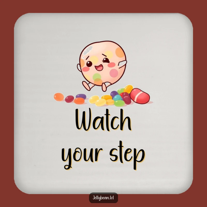 Funny Slipping Jelly Bean Coaster: Tumble onto Your Table, Tiny Funny Gift