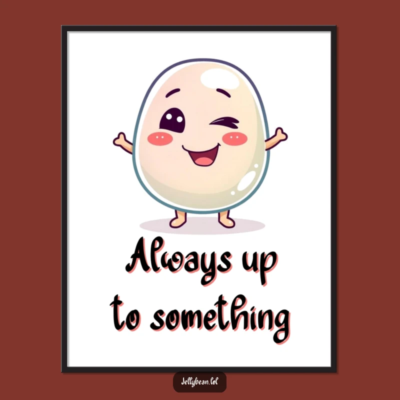 Funny Winking Jelly Bean Poster: Add Playful Mischief to Your Wall Decor