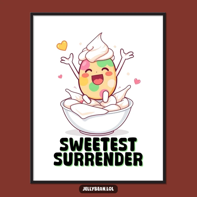 Funny Jelly Bean Cream Leap Poster: Pure Delight, Perfect Funny Gift