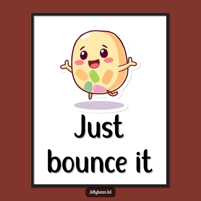 Funny Jelly Bean Poster: Happy Bouncing Candy Art, Vibrant Decor Gift