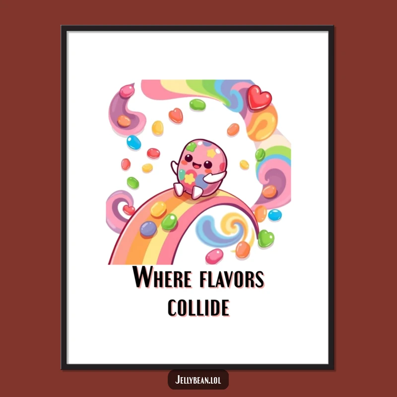 Funny Jelly Bean Rainbow Poster: Bring Whimsical Joy to Your Walls!