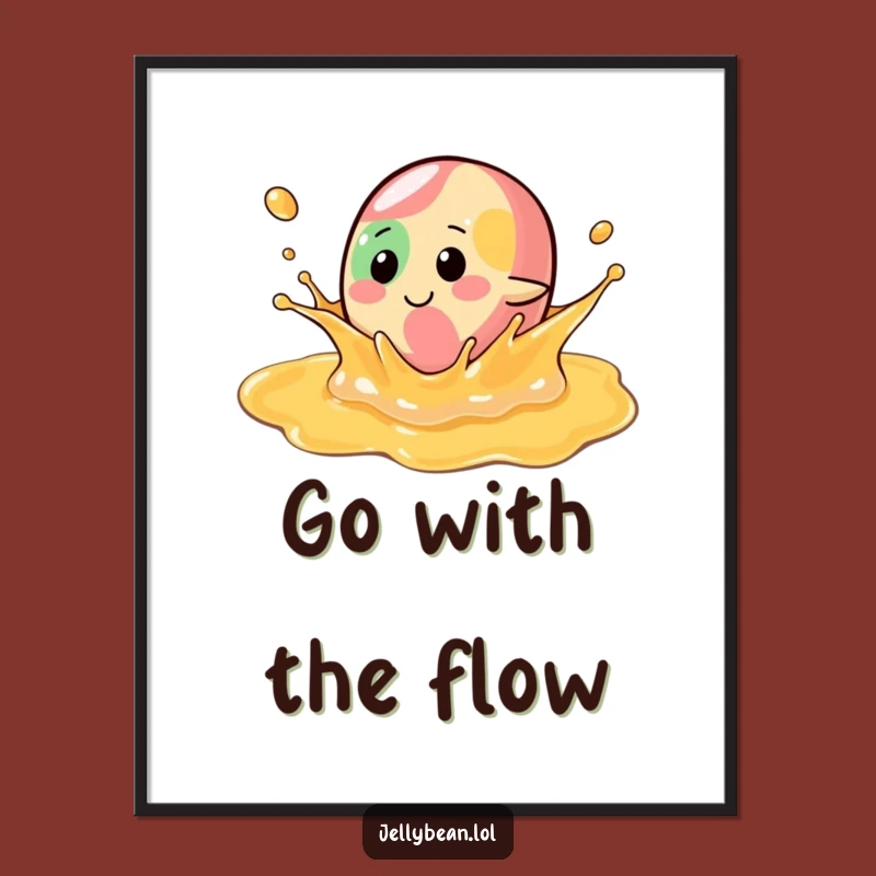 Funny Syrup Splash Jelly Bean Poster: Vibrant Art for a Sweet, Playful Space