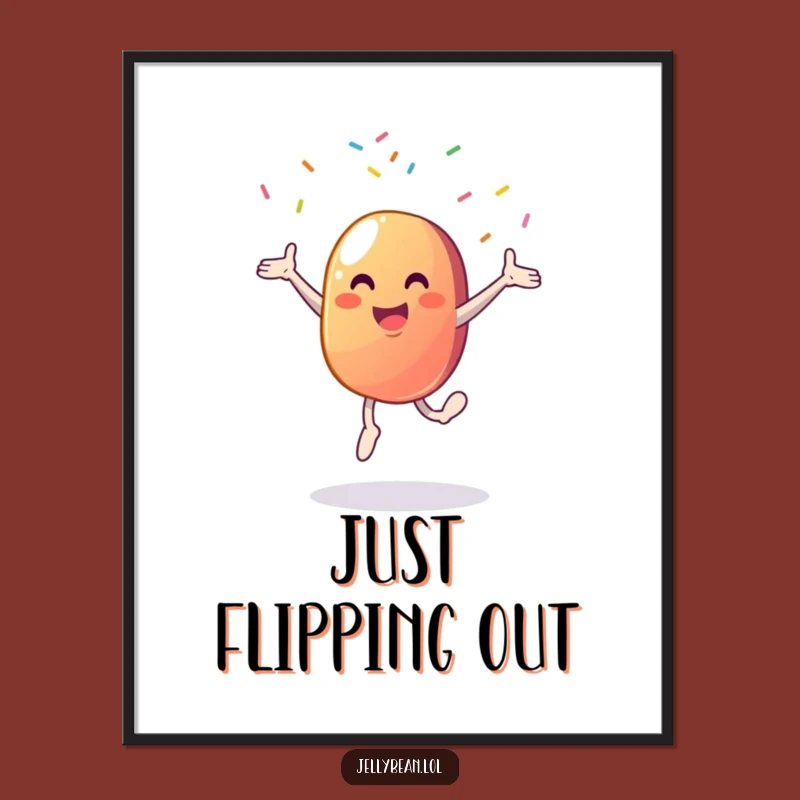 Funny Jelly Bean Cartwheel Poster: Brighten Your Space with This Hilarious Wall Art