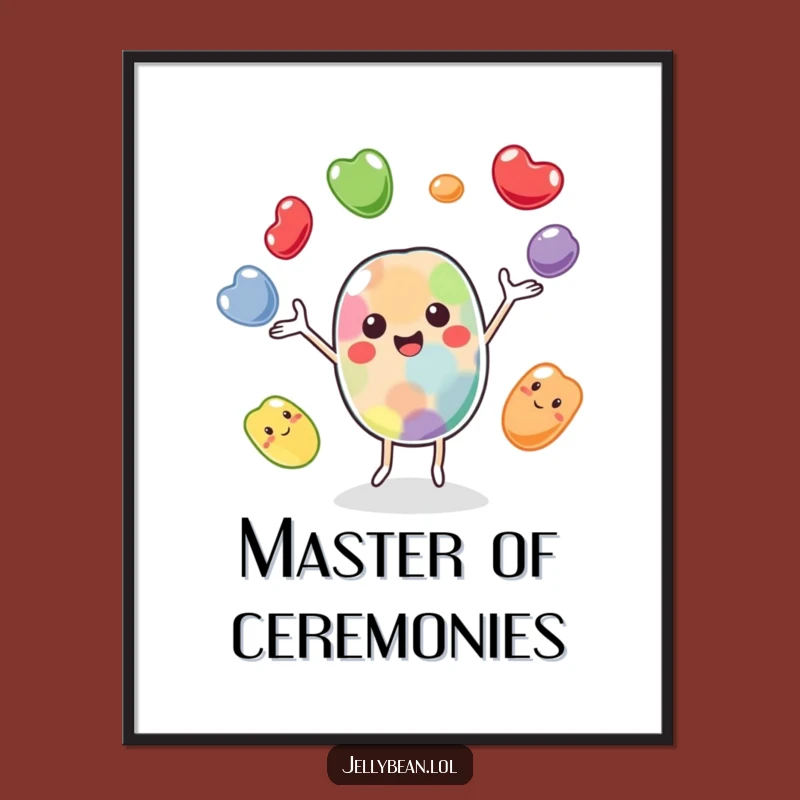 Funny Juggling Jelly Bean Poster: Add Cheerful Fun to Your Wall Decor