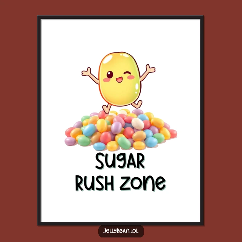 Funny Jelly Bean Candy Dive Poster - Sweet Art, Wall Decor