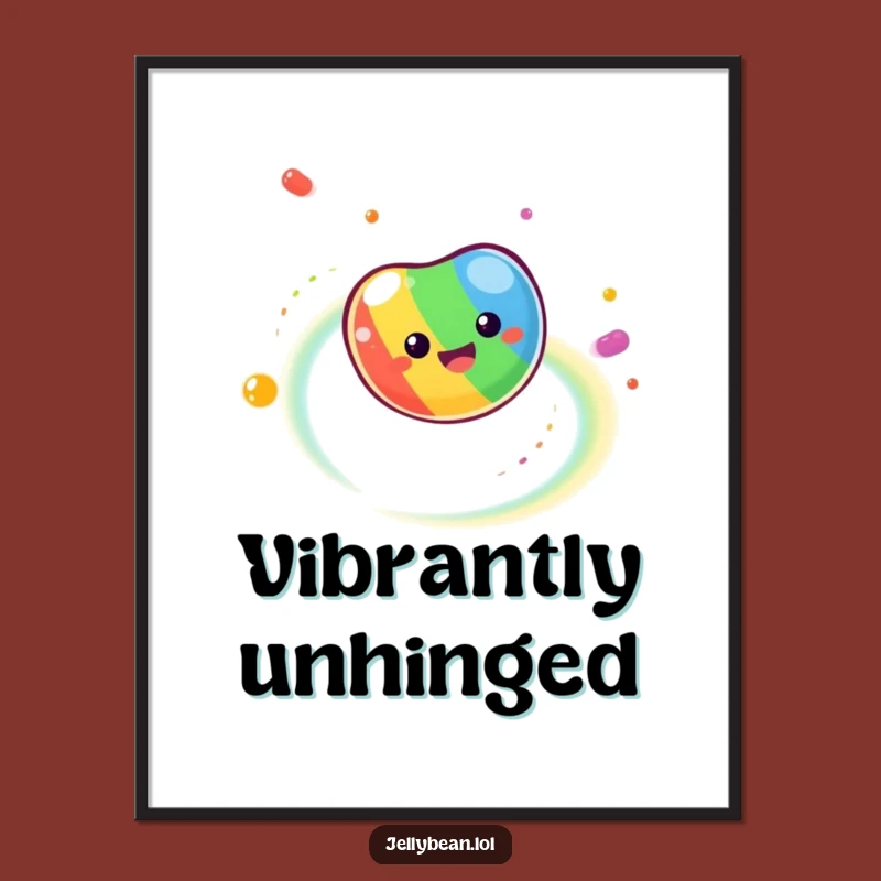 Funny Dizzy Rainbow Jelly Bean Poster - Vibrant & Fun Wall Art Gift