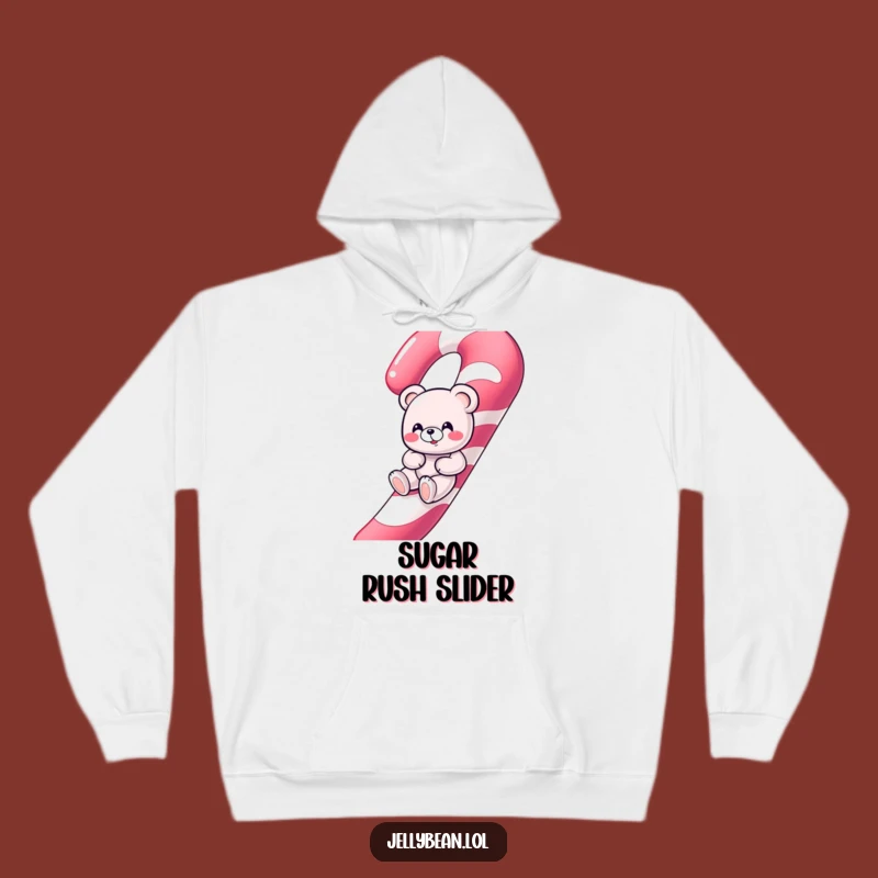 Cozy Funny Gummy Bear Candy Cane Hoodie - Giggling Sweet Warmth