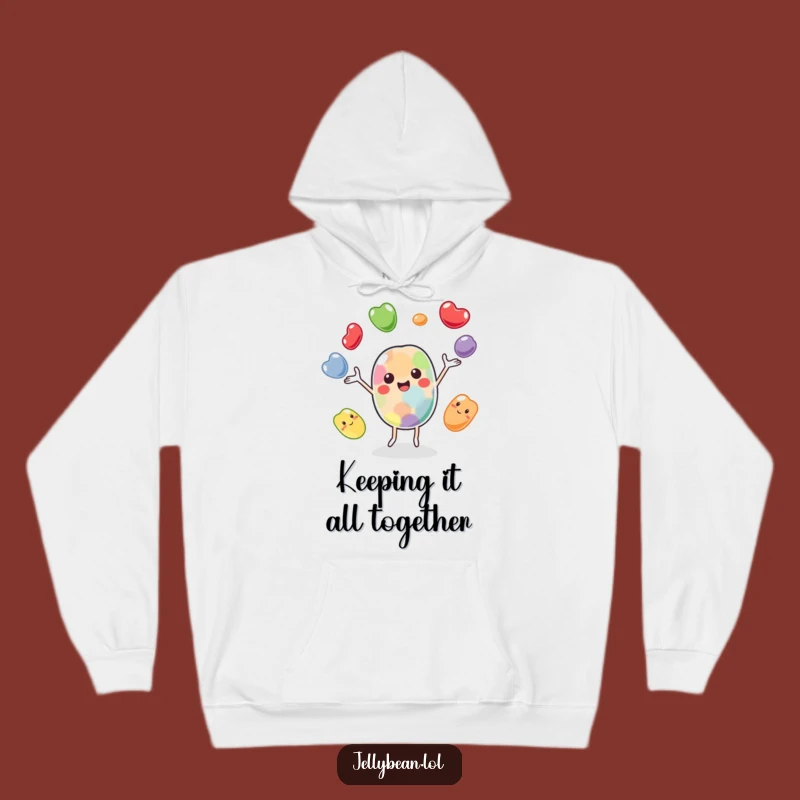 Funny Juggling Jelly Bean Hoodie: Stay Cozy with this Cheerful Character