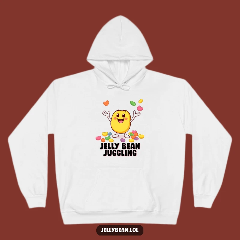 Funny Juggling Jelly Bean Hoodie: Stay Cozy with This Energetic Character