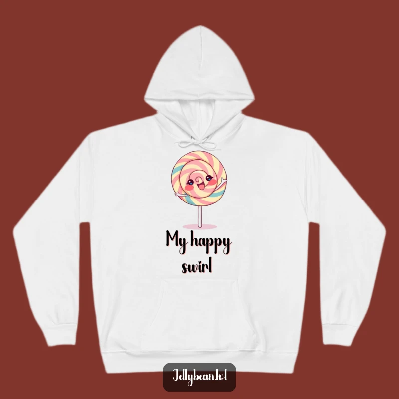 Funny Lollipop Spin Hoodie: Joyful Character's Sweet Cozy Gift