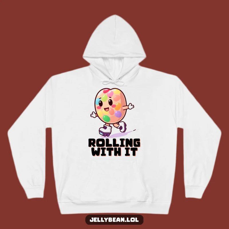 Cozy Funny Roller Skate Jelly Bean Hoodie: Stay Warm, Stay Playful