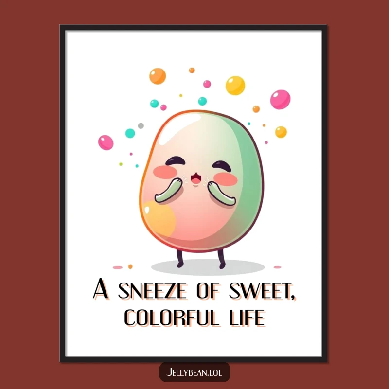 Free Printable Wall Art: Funny Jelly Bean Sneeze Dust Art Downloadable Decor