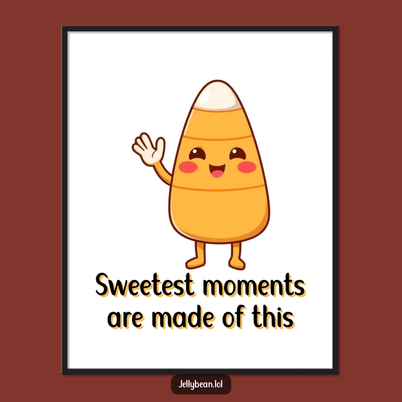 Free Printable Candy Corn Wave Wall Art - Funny Cute Downloadable Poster