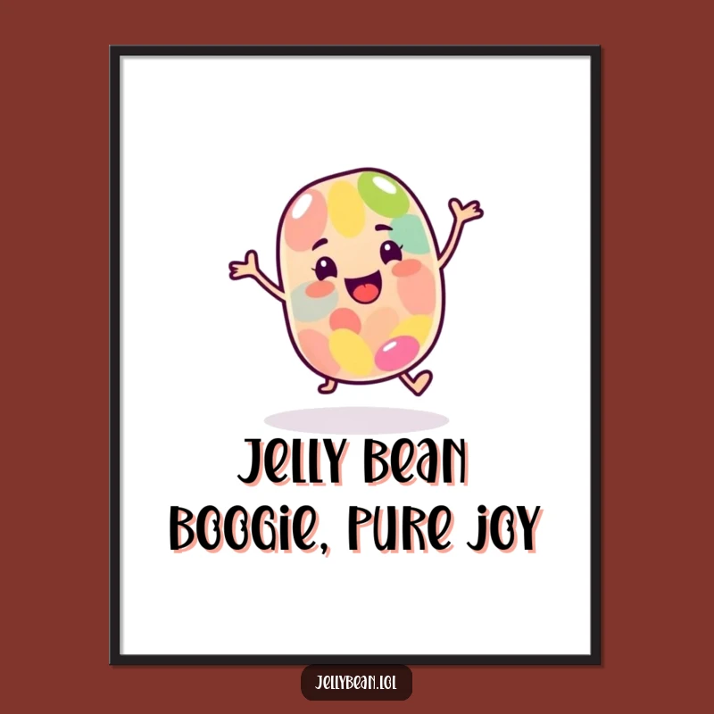 Free Printable Wall Art: Dancing Jelly Bean, Joyful Decor, Funny Downloadable Art