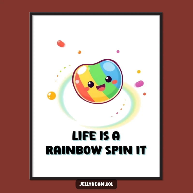 Free Printable Wall Art: Dizzy Jelly Bean Rainbow, Colorful Downloadable Art