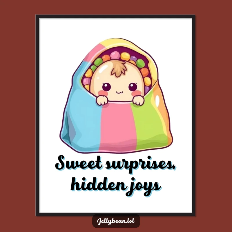 Free Printable Wall Art: Shy Jelly Bean, Cute Decor, Funny Downloadable Art