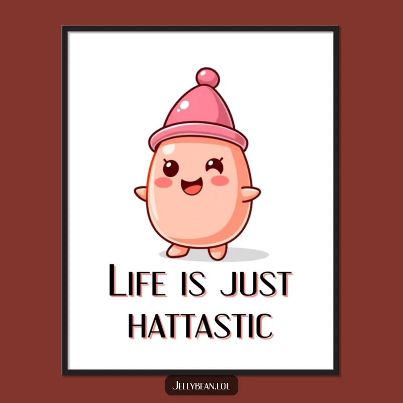 Funny Free Printable Wall Art: Hat Jelly Bean, Downloadable Quirky Decor