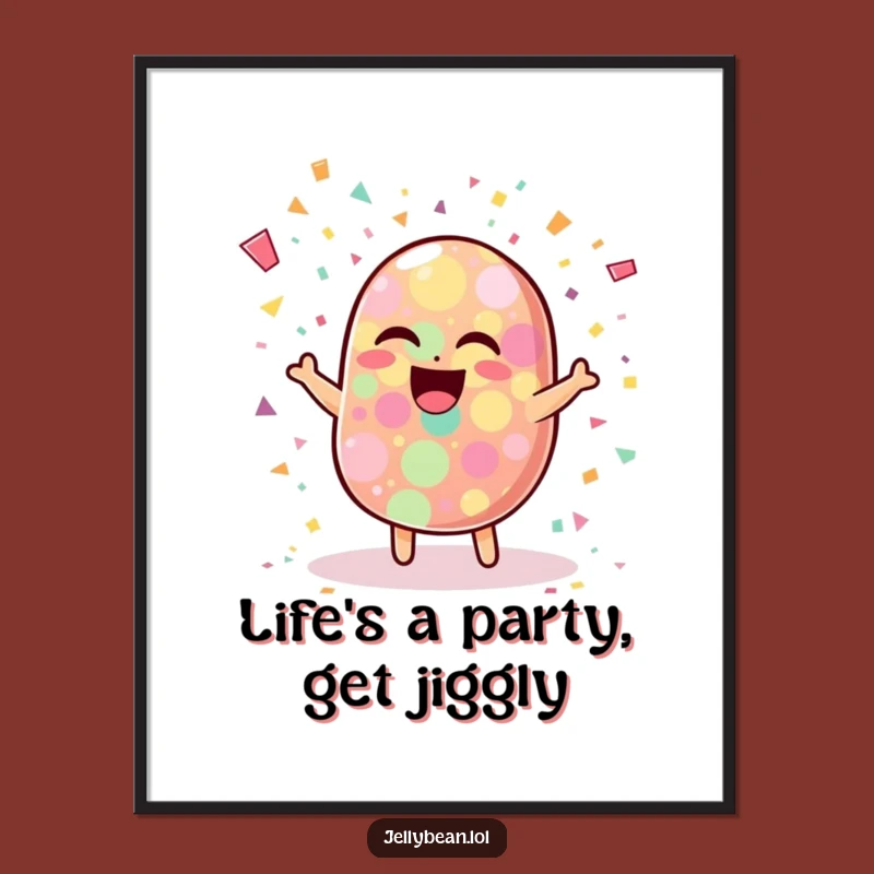Funny Free Printable Wall Art: Laughing Jelly Bean Confetti - Downloadable Decor Gift