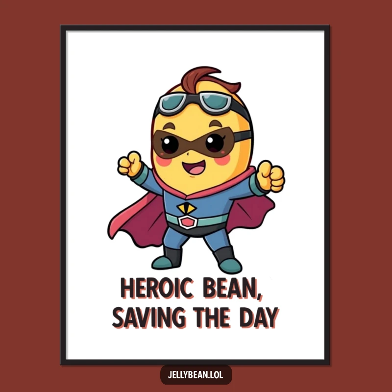 Free Printable Wall Art: Superhero Jelly Bean Strikes a Pose in Style!