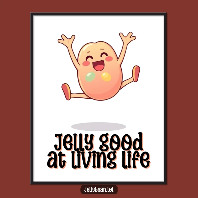 Funny Free Printable Wall Art: Cartwheeling Jelly Bean Joyful Decor