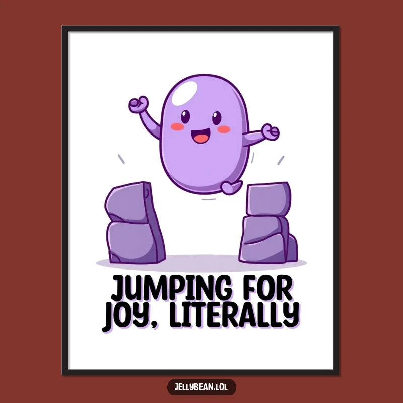 Free Printable Wall Art: Leaping Jelly Bean Hero, Funny Downloadable Decor