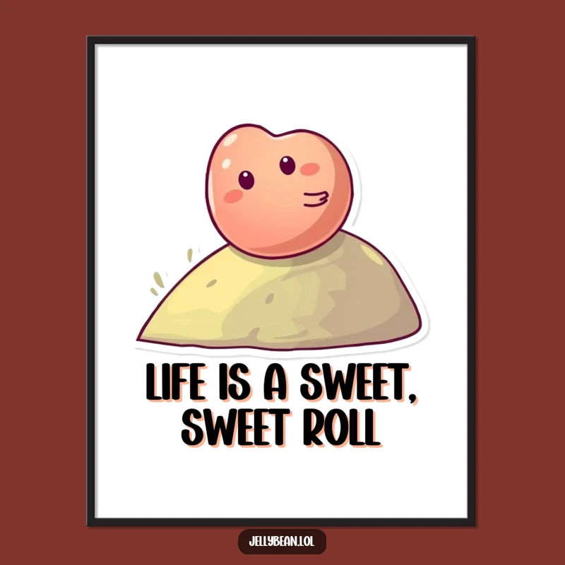 Free Printable Wall Art: Funny Jelly Bean Character, Whimsical Downloadable Art