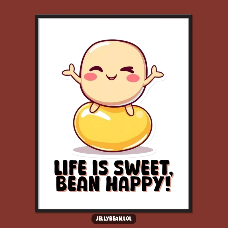 Funny Free Printable Wall Art: Winking Jelly Bean Balance, Quirky Downloadable Decor for Room