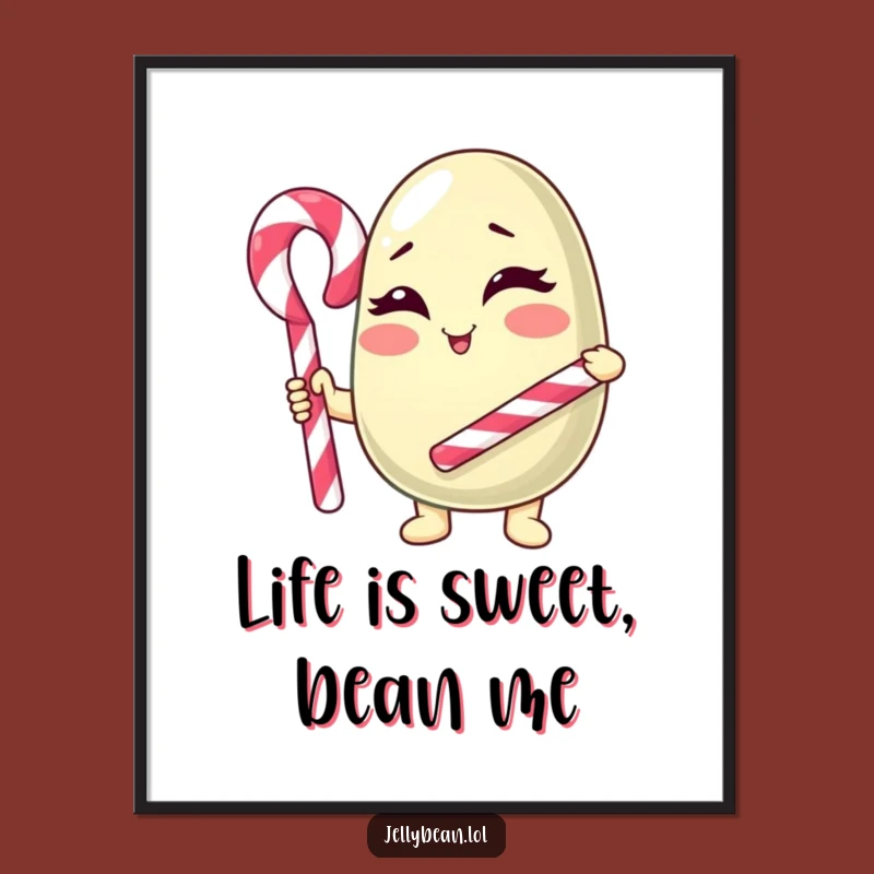 Funny Free Printable Wall Art: Winking Jelly Bean, Downloadable Humor for Your Home