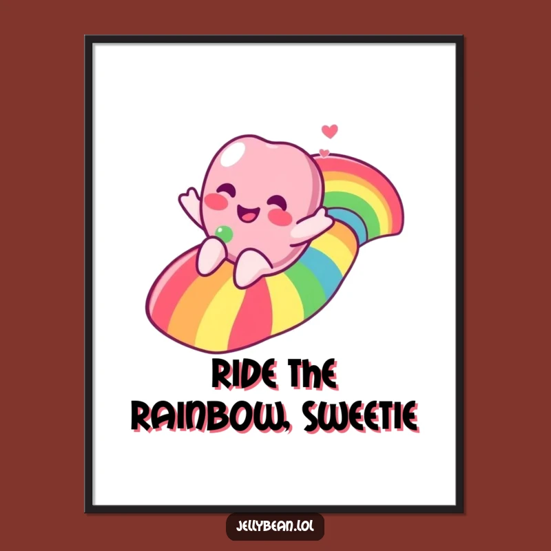 Free Printable Wall Art: Joyful Rainbow Jelly Bean Downloadable Decor