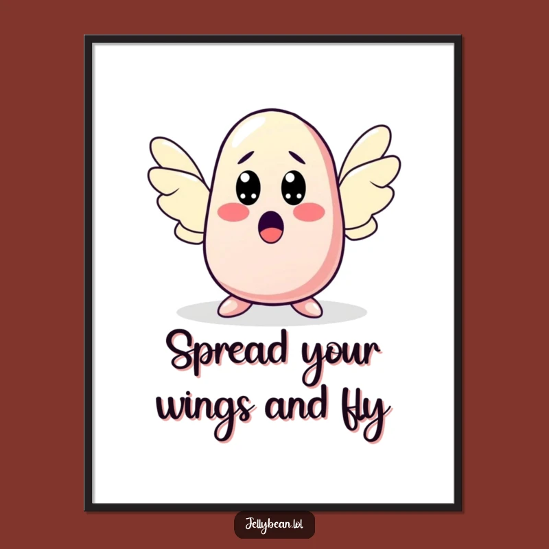 Free Printable Wall Art: Winged Jelly Bean, Fantasy Decor Downloadable Poster