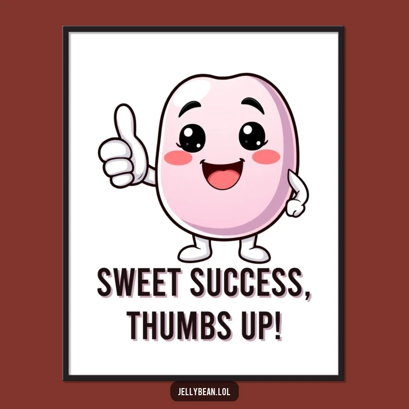 Free Printable Wall Art: Smiley Jelly Bean's Positive Vibe - Quirky Art