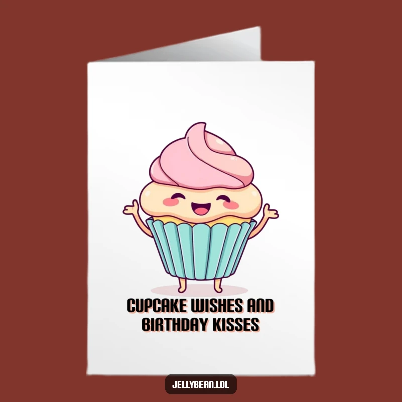 Free Printable Birthday Card: Excited Cupcake Wiggle Surprise!