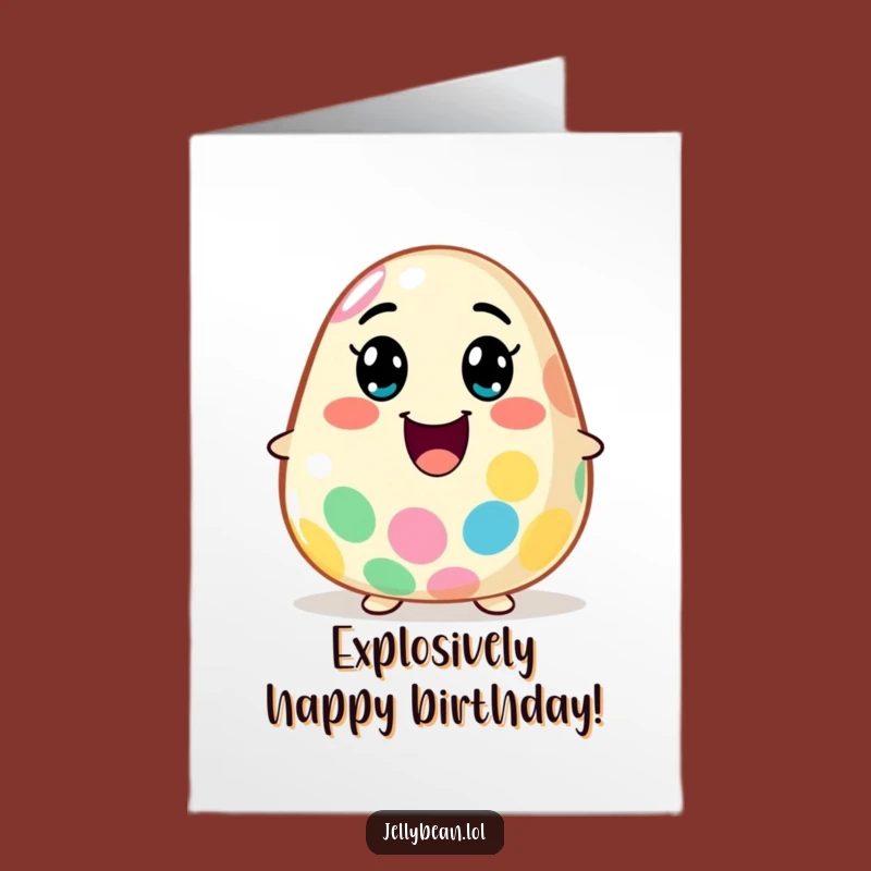 Free Printable Birthday Card: Exploding Jelly Bean, Funny Downloadable Party Greeting