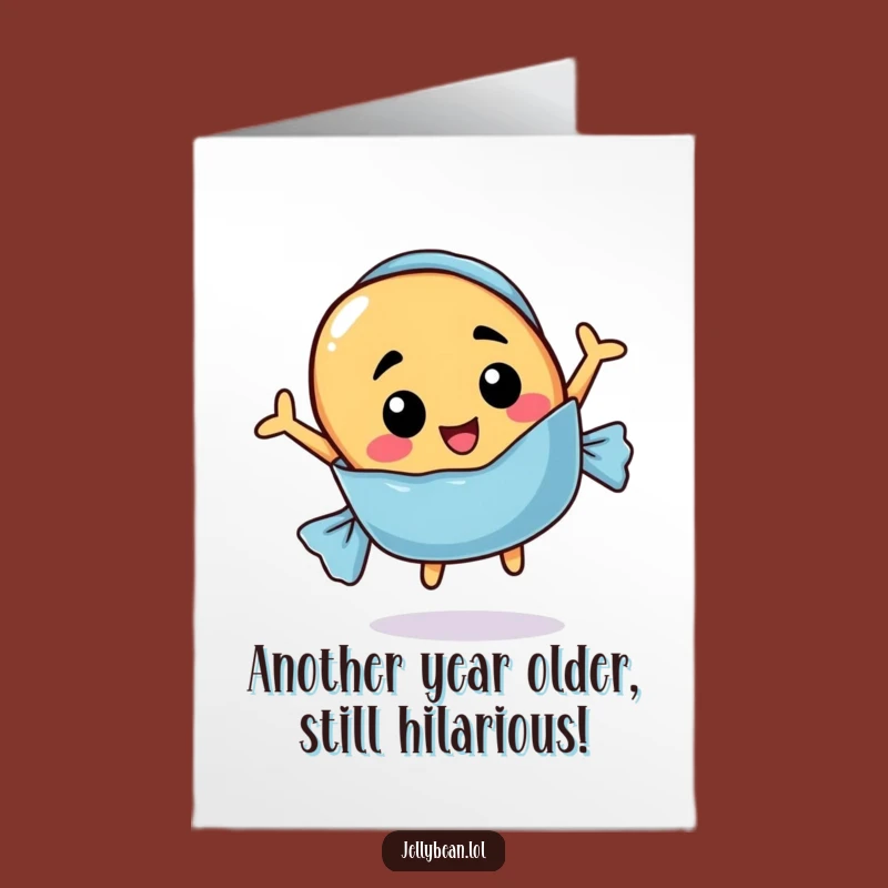 Free Printable Birthday Card: Candy Pop Jelly Bean, Funny Downloadable Surprise Gift