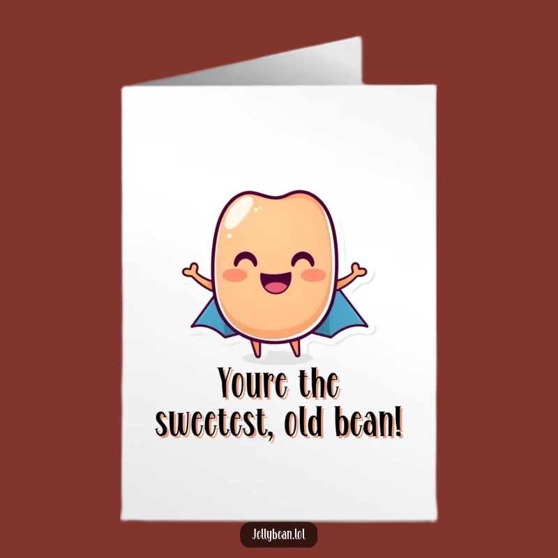 Free Printable Birthday Card: Grinning Jelly Bean Hero, Funny Downloadable Gift