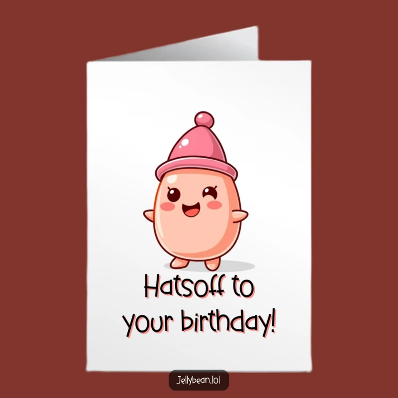 Free Printable Birthday Card: Hat Jelly Bean, Funny Downloadable Birthday Greeting