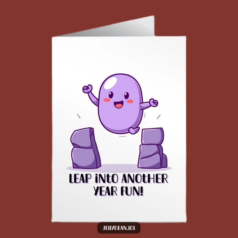 Free Printable Birthday Card: Leaping Jelly Bean Hero, Funny Downloadable Gift