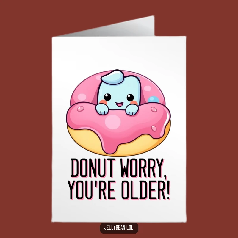 Free Printable Birthday Card: Mischievous Jelly Bean Donut Surprise Funny Downloadable Gift