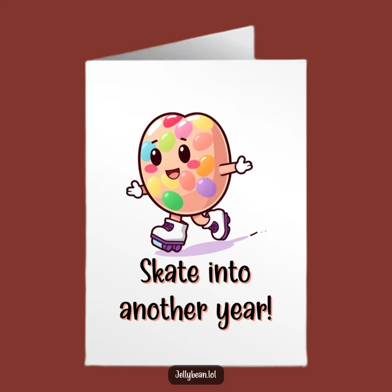 Free Printable Birthday Card: Roller Skate Jelly Bean Downloadable Gift