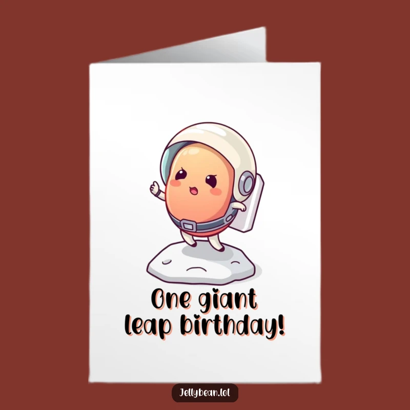 Free Printable Jelly Bean Birthday Card: Moon Bounce Astronaut Humor