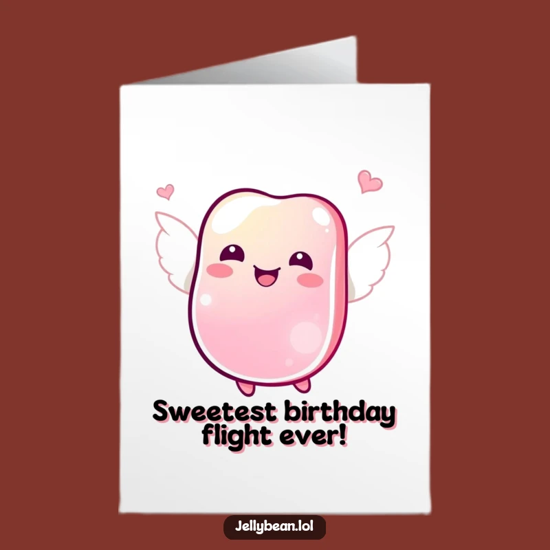 Free Printable Jelly Bean Birthday Card: Winged Joy Humor Downloadable Gift