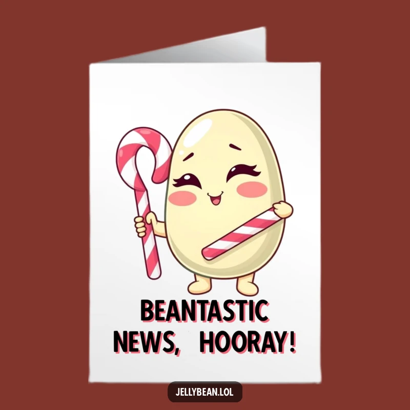 Free Printable Congrats Card: Winking Jelly Bean, Funny Downloadable for Any Achievement