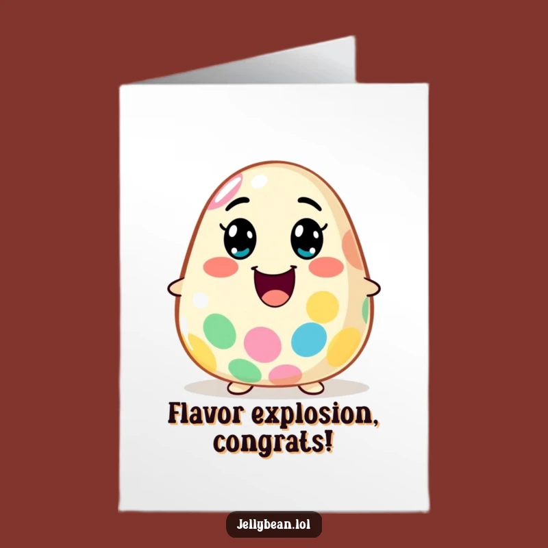 Free Printable Congrats Card: Exploding Jelly Bean, Funny Downloadable Celebration