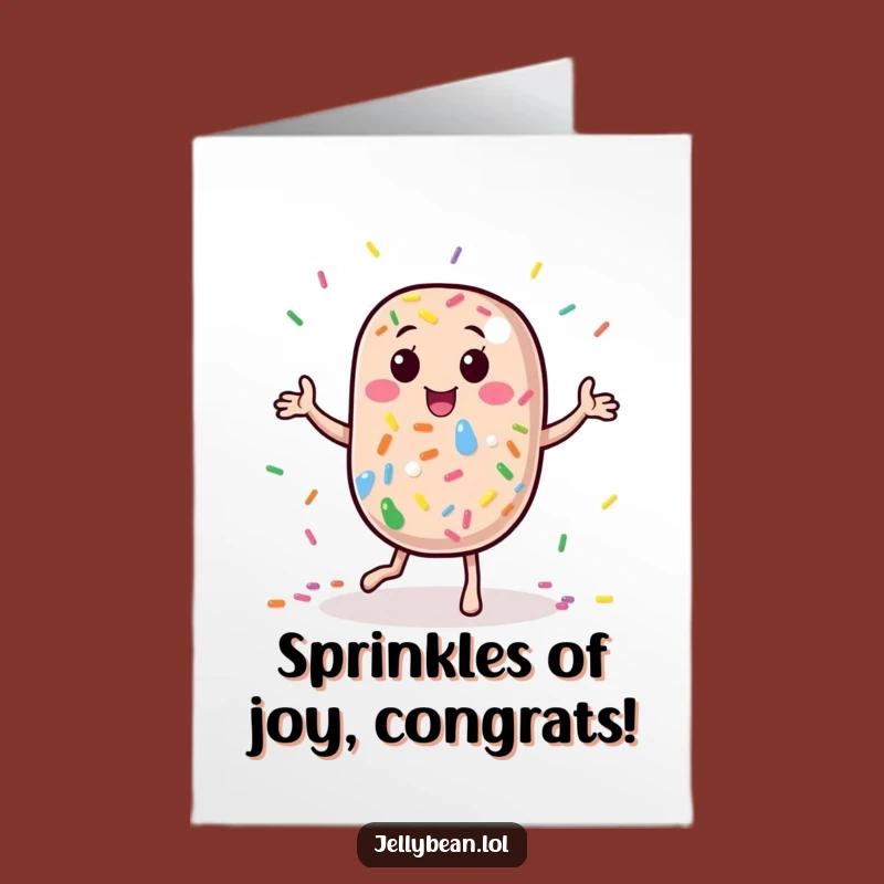 Free Printable Congrats Card: Dancing Jelly Bean, Funny Downloadable Celebration
