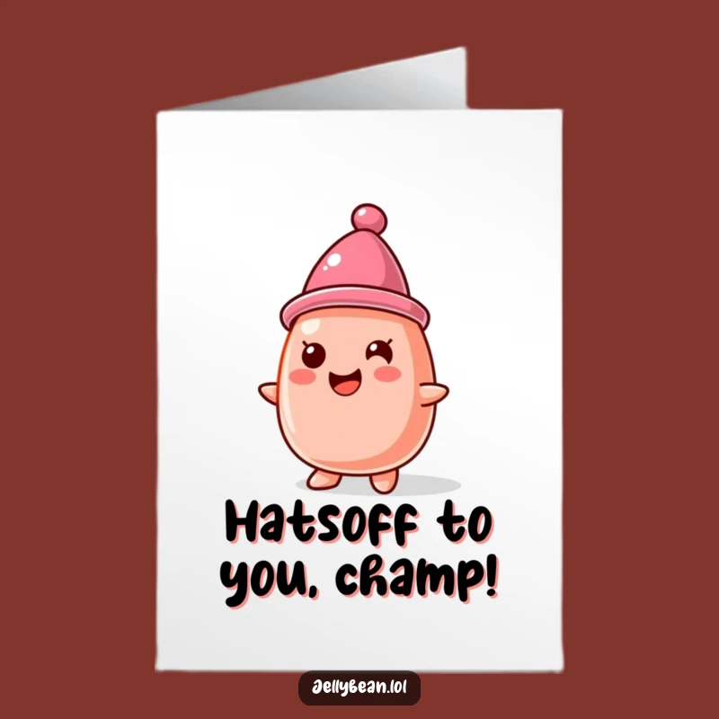 Free Printable Congrats Card: Hat Jelly Bean, Funny Downloadable Celebration
