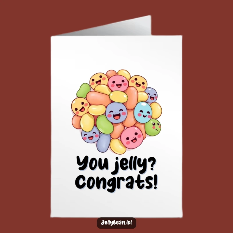 Free Printable Congrats Card: Jelly Bean Tumblers for Joyful Achievements!