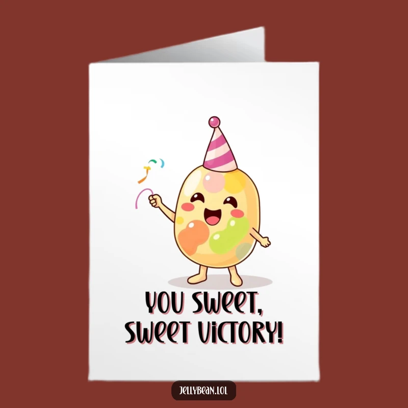 Free Printable Congrats Card: Joyful Jelly Bean Celebrator for a Humorous Downloadable Gift