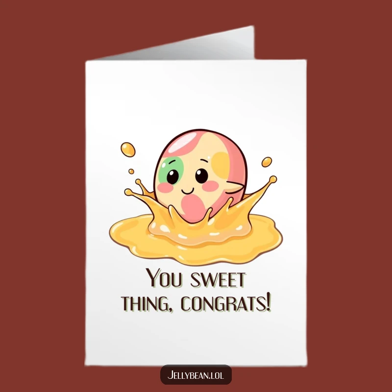 Free Printable Congrats Card: Syrup Splash Jelly Bean, Funny Downloadable Celebration