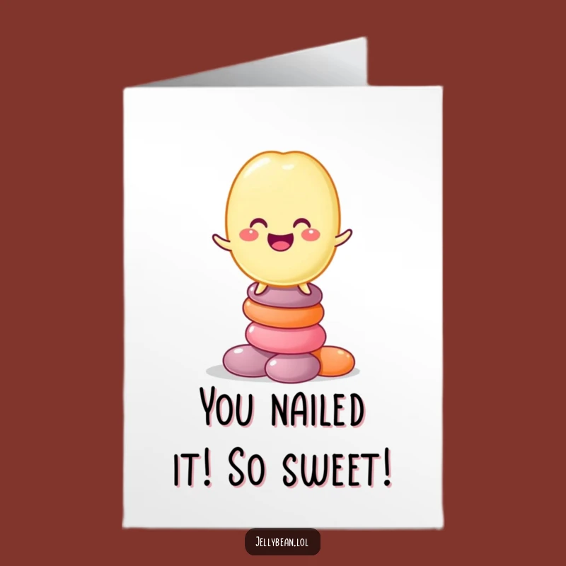 Funny Free Printable Congrats Card: Jelly Bean Candy Balance, Downloadable Achievement Gift