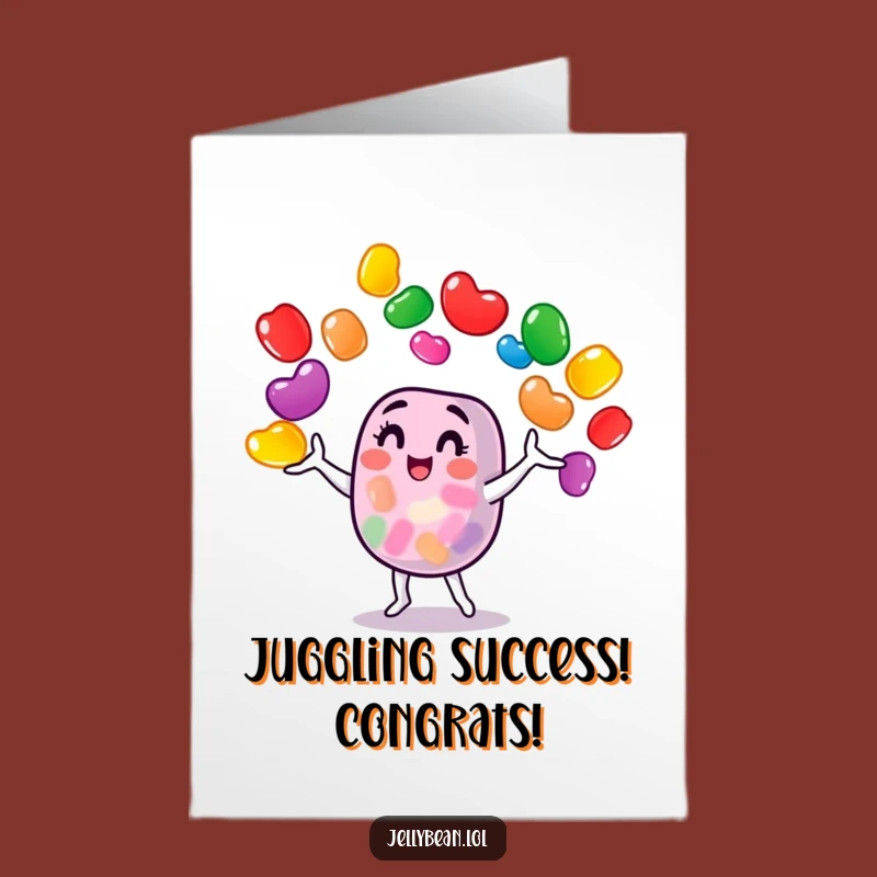 Free Printable Congrats Card: Juggling Jelly Bean Winner Downloadable Gift